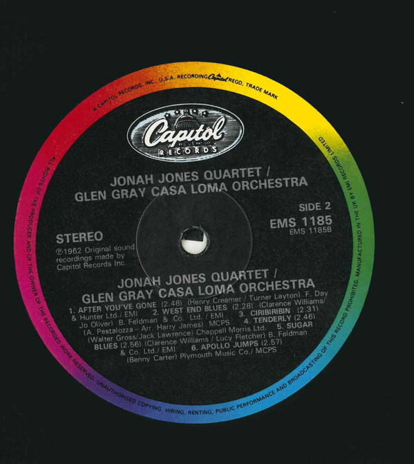 Jonah Jones And The Quartet* / Glen Gray And The Casa Loma Orchestra* - Jonah Jones Quartet / Glen Gray Casa Loma Orchestra (LP, Album) 20117
