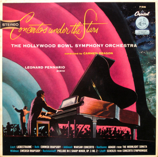 The Hollywood Bowl Symphony Orchestra, Carmen Dragon, Leonard Pennario - Concertos Under The Stars (LP, Album) 18810