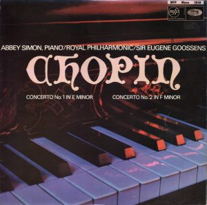 Chopin* - Abbey Simon, Royal Philharmonic*, Sir Eugene Goossens - Concerto No. 1 In E Minor / Concerto No. 2 In F Minor Vinyl LP (LP Record)