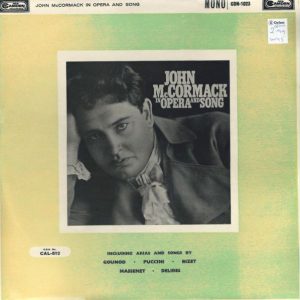 John McCormack (2) - In Opera And Song Vinyl LP Compilation (LP Record) Mono