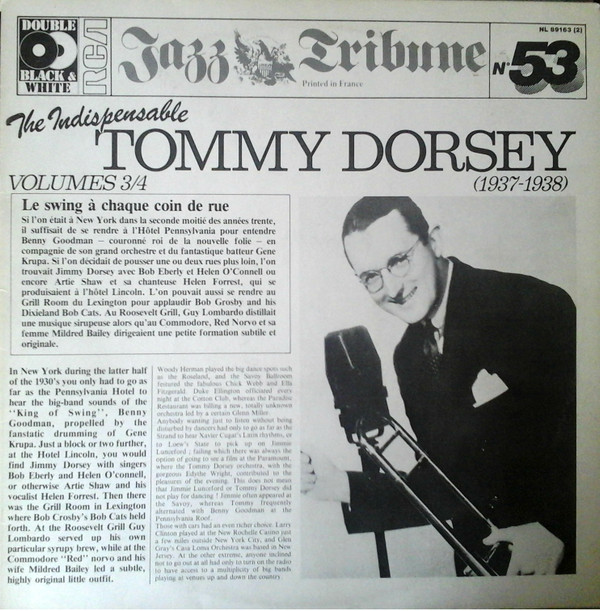 Tommy Dorsey - The Indispensable Tommy Dorsey Volumes 3/4 (1937-1938) 2xLP Compilation (LP Record) Gatefold