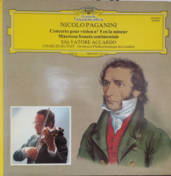 Nicolo Paganini* - Salvatore Accardo, Charles Dutoit, Orchestre Philharmonique De Londres* - Concerto Pour Violon N° 5 En La Mineur - Maestosa Sonata Sentimentale Vinyl LP Album (LP Record)