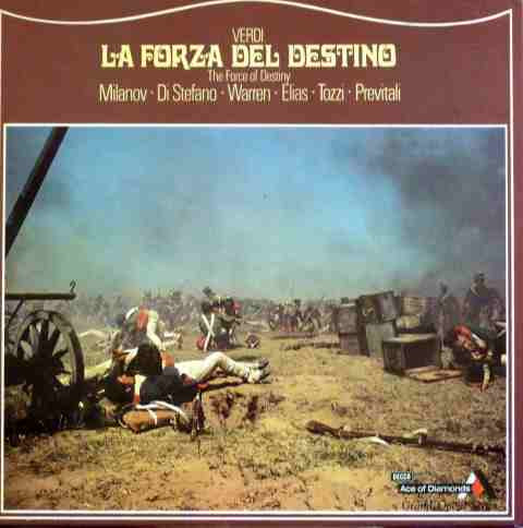Giuseppe Verdi, Zinka Milanov, Giuseppe Di Stefano*, Leonard Warren, Rosalind Elias, Giorgio Tozzi, Fernando Previtali - La Forza Del Destino (3xLP, Mono)