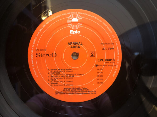 ABBA - Arrival Vinyl LP Album Label Side 2