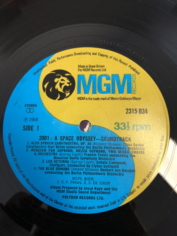 2001 a space odyssey vinyl soundtrack record label side A