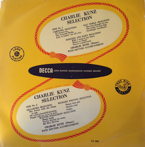 Charlie Kunz - Charlie Kunz Piano Medley, Vol. 2 (10", Mono)