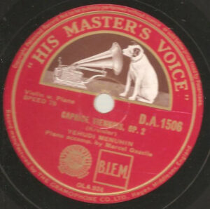 Yehudi Menuhin - Caprice Viennois, Op. 2 / Slavonic Dance No. 1 In G Minor (Shellac, 10")
