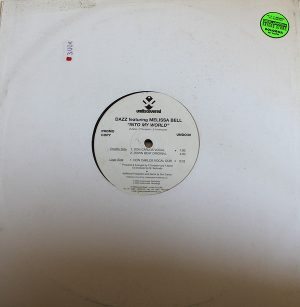 Dazz Featuring Melissa Bell - Into My World 12" Vinyl Single (12 Inch Record) Promo