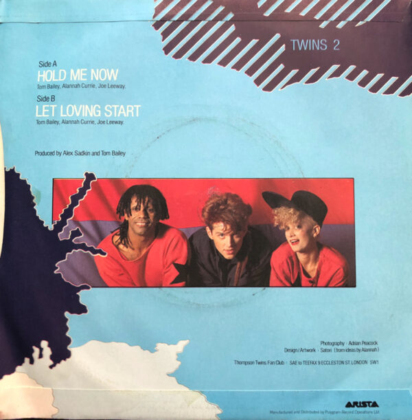 Thompson Twins Hold Me Now 7 Inch Vinyl Record Single Rear Cover Picture Sleeve 45 RPM