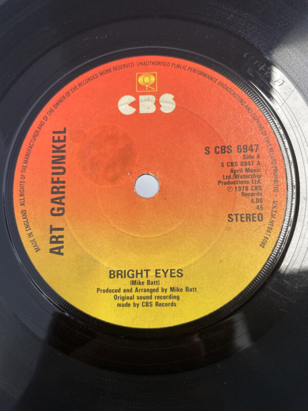 Art Garfunkel Bright Eyes 7 Inch Vinyl Record Side A