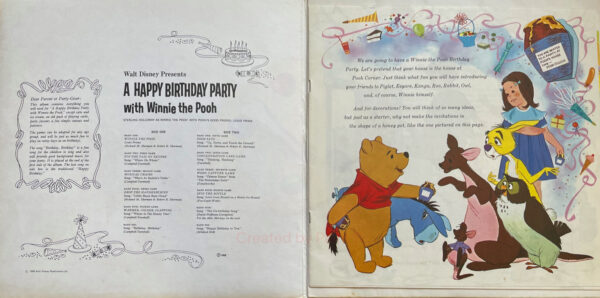 Walt Disney Presents A Happy Birthday Party With Winnie The Pooh Vinyl LP Album Gatefold (LP Record) - Image 4