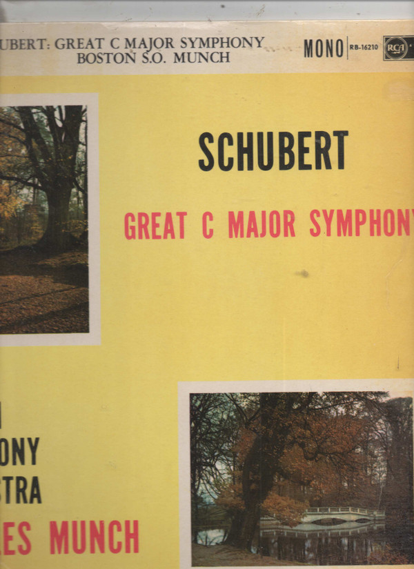 Schubert* / Münch* / Boston Symphony Orchestra - Symphony No.9 In C Major "The Great" Vinyl LP (LP Record, Album, Mono)