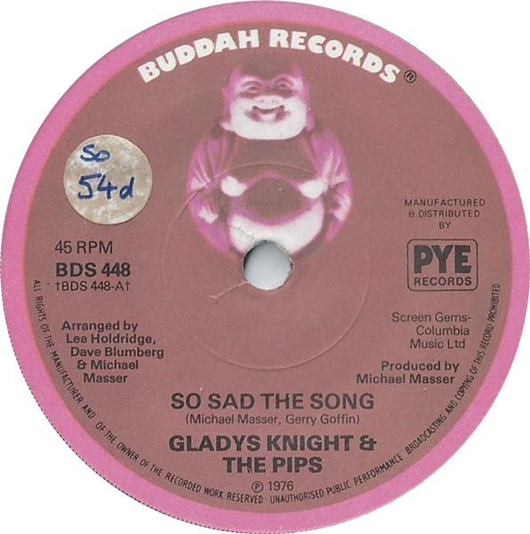 Gladys Knight & The Pips* - So Sad The Song 7 Inch Vinyl Single (7 Inch Record) (45 Record)