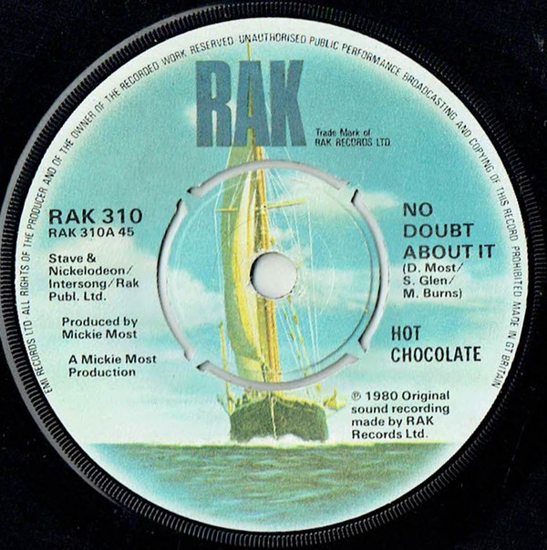 Hot Chocolate - No Doubt About It 7 Inch Vinyl Single (7 Inch Record) (45 Record)