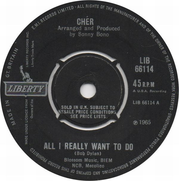 Chér - All I Really Want To Do 7 Inch Vinyl Single (7 Inch Record) (45 RPM Record)