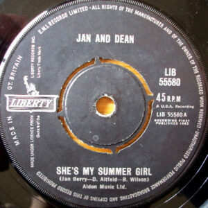 Jan And Dean - She's My Summer Girl 7 Inch Vinyl Single (7 Inch Record) (45 RPM Record)