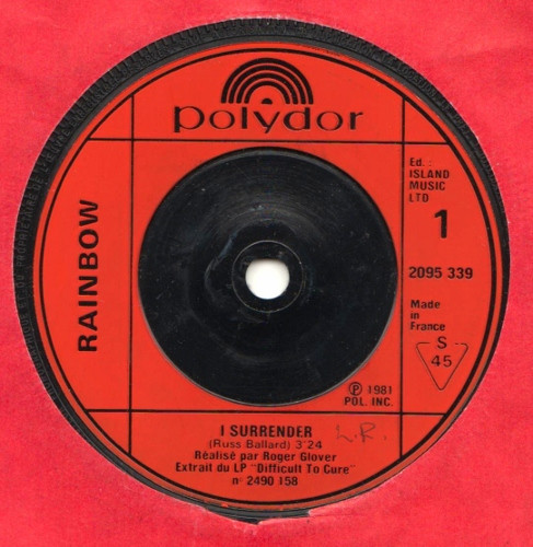 Rainbow - I Surrender 7 Inch Vinyl Single (7 Inch Record) (45 Record)
