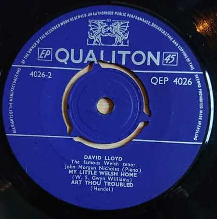David Lloyd - The Famous Welsh Tenor Sings Again 7 Inch Vinyl Single (7 Inch Record, EP) (45 Record)