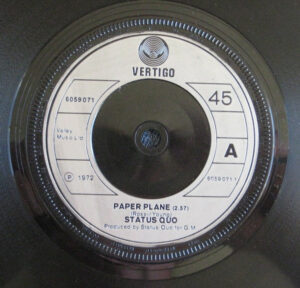 Status Quo - Paper Plane7 Inch Vinyl Single (7 Inch Record, Mono)