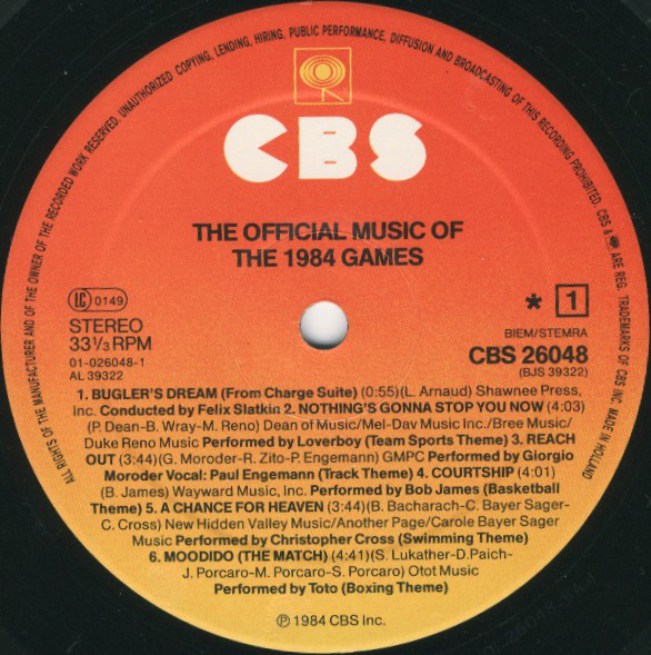 The Official Music Of The 1984 Games Vinyl LP (LP Record, Album)