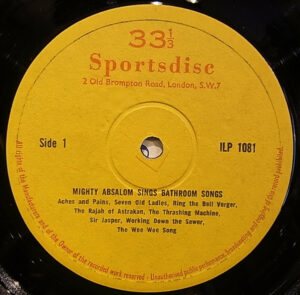 Mighty Absalom - Sings Bathroom Ballads Vinyl Record (LP Record)