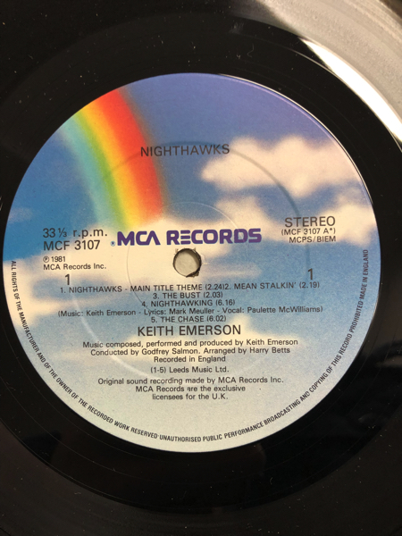 Keith Emerson - Nighthawks (Original Soundtrack) Vinyl LP (LP Record, Album)