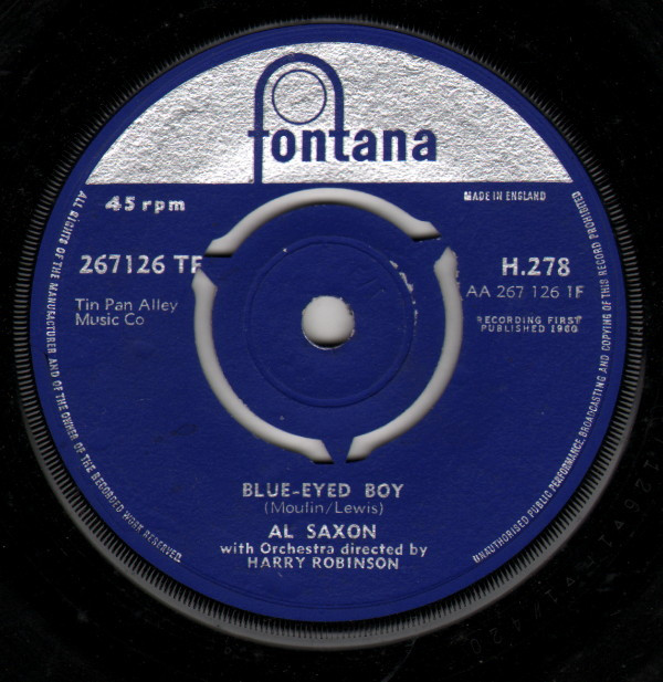 Al Saxon - Blue-Eyed Boy 7 Inch Vinyl Single (7 Inch Record)
