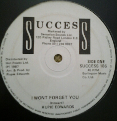 Rupie Edwards - I Wont Forget You 12 Inch Vinyl (12 Inch Record)