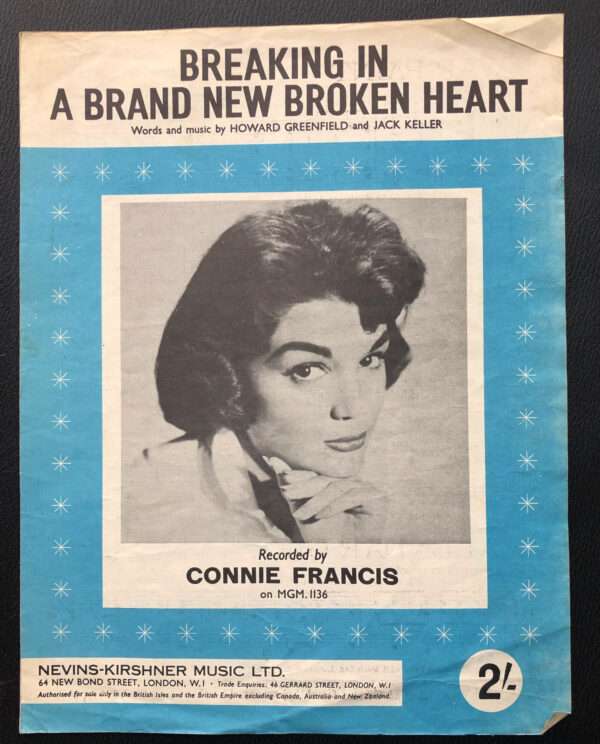 Breaking in a Brand New Broken Heart by Howard Greenfield and Jack Keller Piano Sheet Music For Sale