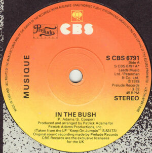 Musique - In The Bush 7 Inch Vinyl Single (7 Inch Record)