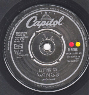 Wings - Letting Go 7 Inch Vinyl Single (7 inch Record)