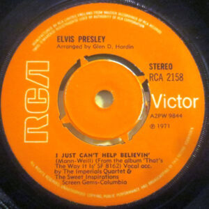 Elvis Presley - I Just Can't Help Believin' 7 Inch Vinyl (7 Record, Single)