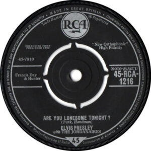 Elvis Presley With The Jordanaires - Are You Lonesome Tonight? 7 Inch Vinyl (7 Inch Record, Single)
