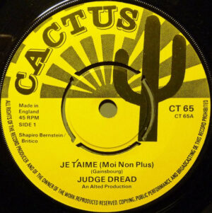 Judge Dread - Je T'Aime (Moi Non Plus) 7 Inch Vinyl Single (7 Inch Record)