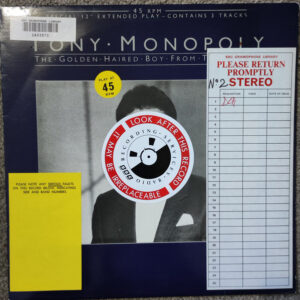 Tony Monopoly - The Golden Haired Boy From The Valley 12 Inch Vinyl Single (12 Inch Record)