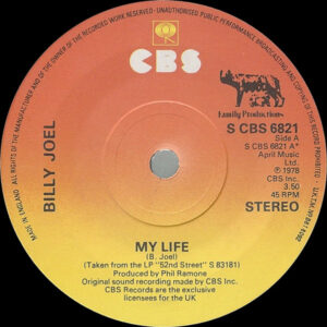 Billy Joel - My Life 7 Inch Vinyl Single (7 Inch Record)