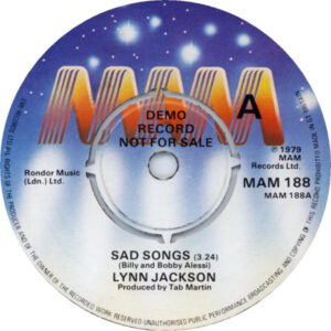 Lynn Jackson - Sad Songs / Disco Hero 7 Inch Vinyl (7 inch Record, Single, Promo)