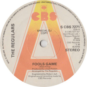 The Regulars - Fools Game 7 Inch Vinyl Single (7 Inch Record, Promo)