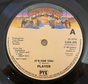 Player - It's For You 7 Inch Vinyl Single (7 Inch Record)