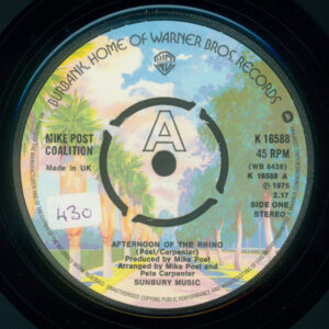 The Mike Post Coalition - Afternoon Of The Rhino 7 Inch Vinyl Single (7 Inch Record)