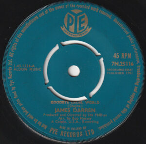 James Darren - Goodbye Cruel World 7 Inch Vinyl Single (7 Inch Record)
