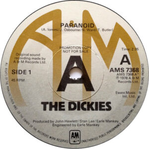 The Dickies - Paranoid / I'm OK, You're OK 7 Inch Vinyl Single (7 Inch Record, Promo)