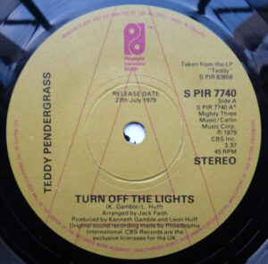 Teddy Pendergrass - Turn Off The Lights 7 Inch Vinyl Single (7 Inch Record, Promo)