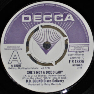 D.D. Sound - She's Not A Disco Lady 7 Inch Vinyl Single (7 Inch Record, Promo)