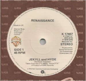 Renaissance - Jekyll And Hyde 7 Inch Vinyl Single (7 Inch Record)