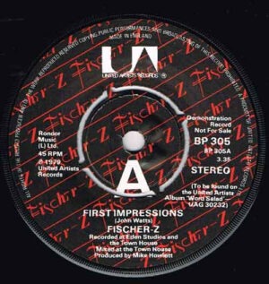 Fischer-Z - First Impressions 7 Inch Vinyl Single (7 Inch Record, Promo)