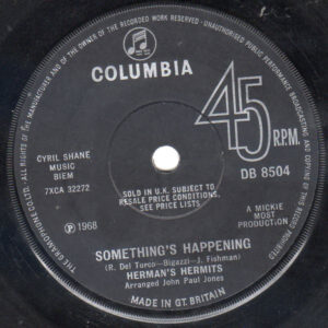 Herman's Hermits - Something's Happening (7", Single, Sol) (Very Good Plus (VG+))