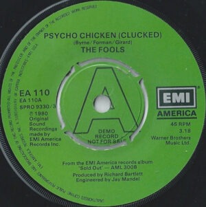 The Fools - Psycho Chicken (Clucked) 7 Inch Vinyl Single (7 Inch Record, Promo)