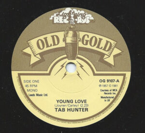 Tab Hunter - Young Love / Red Sails In The Sunset 7 Inch Vinyl Single (7 Inch Record)